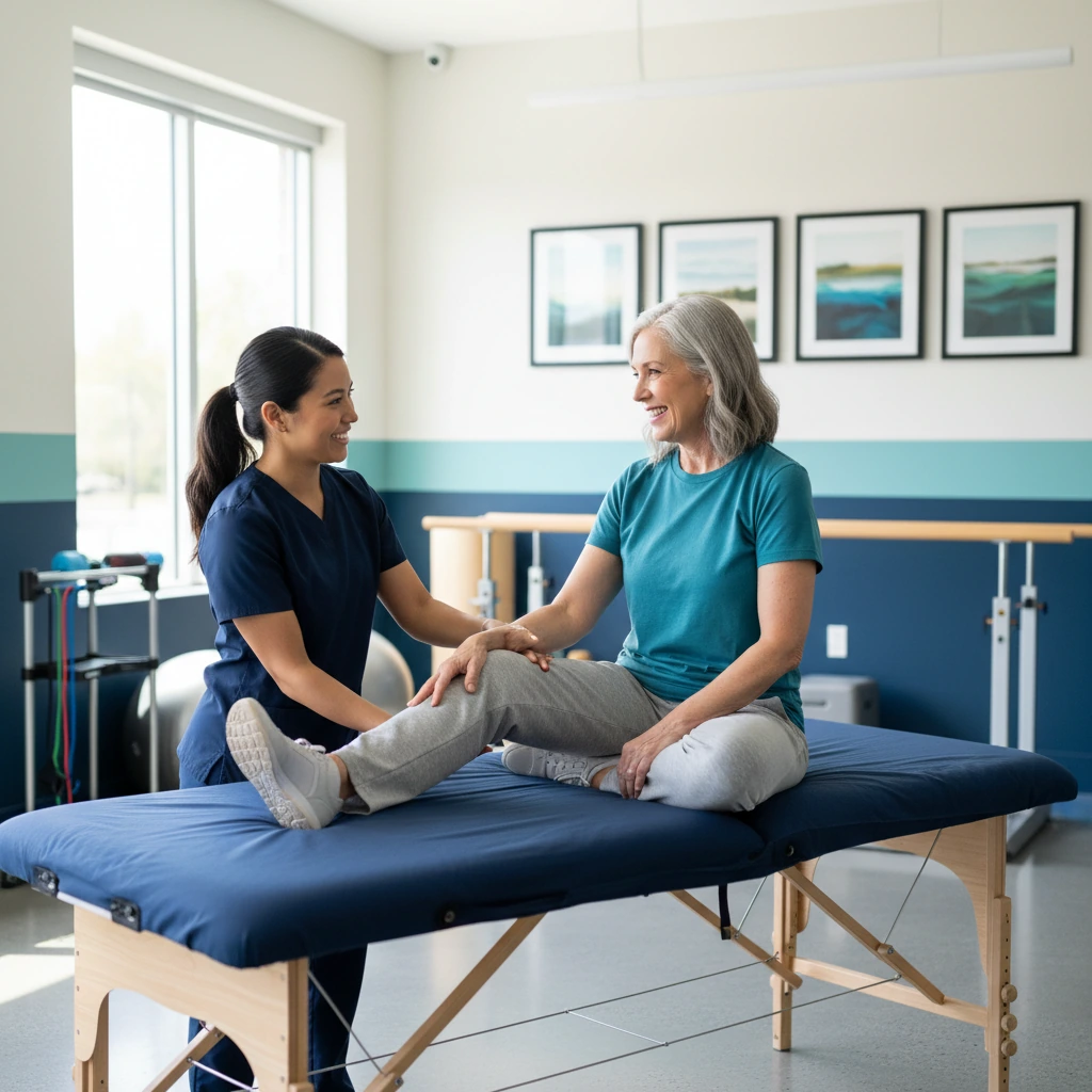 Adult patient receiving therapy for arthritis and joint pain management